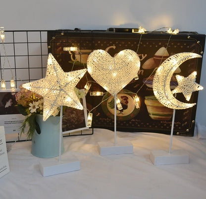 LED Lights Flashing Lights Lights Stars Romantic Room Layout Decoration Love Stars Lamp Table Lamp Rattan Lamp Ball