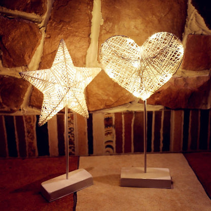 LED Lights Flashing Lights Lights Stars Romantic Room Layout Decoration Love Stars Lamp Table Lamp Rattan Lamp Ball